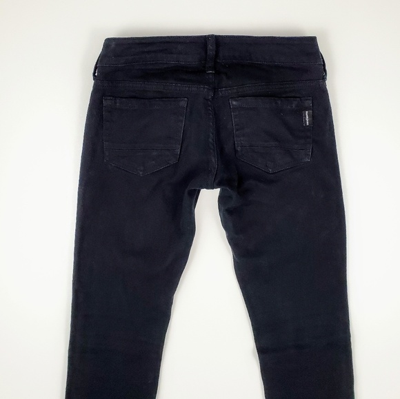 Black Mango Skinny Legging Straight Low Rise Jeans - Picture 6 of 8